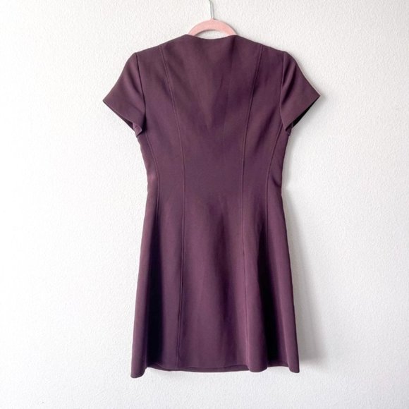Theory Apalia Admiral A-Line Maroon Office Dress - Picture 3 of 7